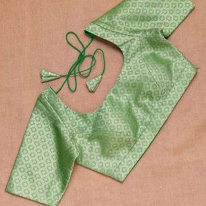 Green Plain Banarasi Blouse
