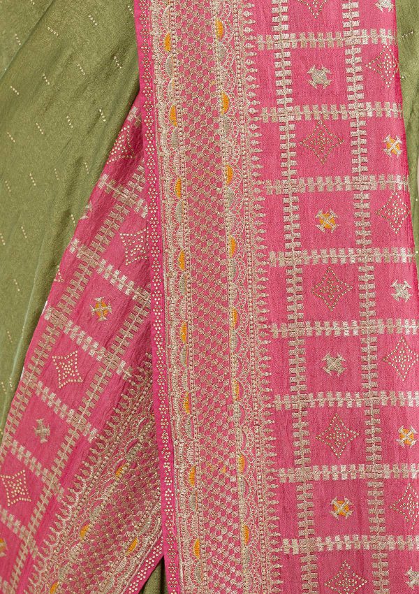 Pink Zariwork Soft Silk Saree - Image 4