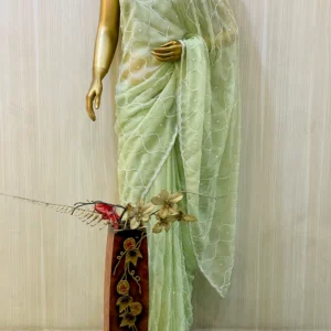 Pista Green Organza Saree