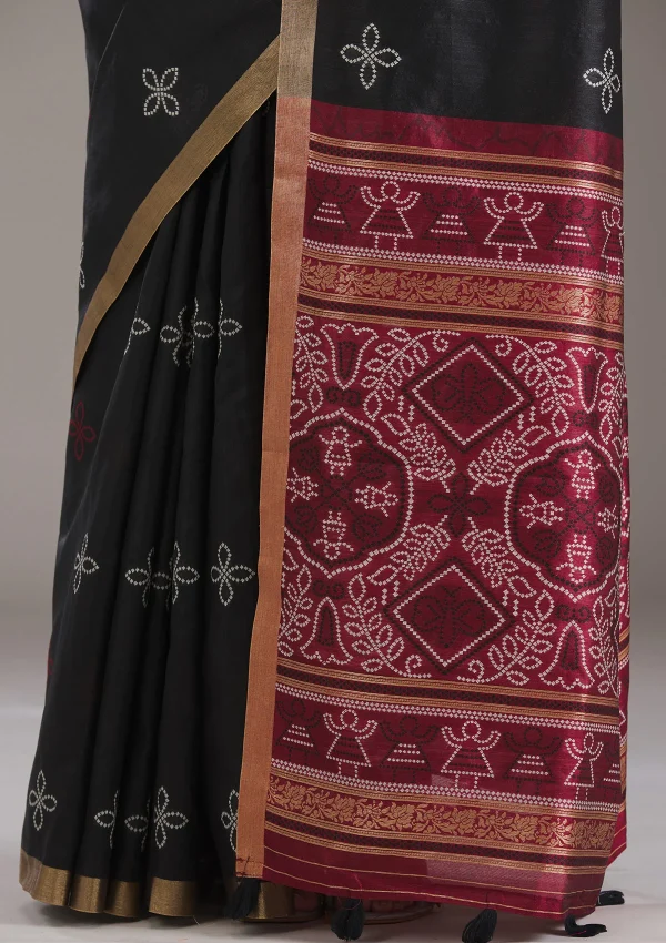 Black Zariwork Tissue Saree - Image 5