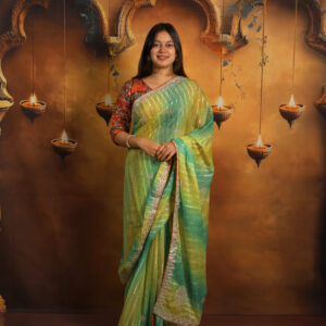 Chiffon Leheriya Saree