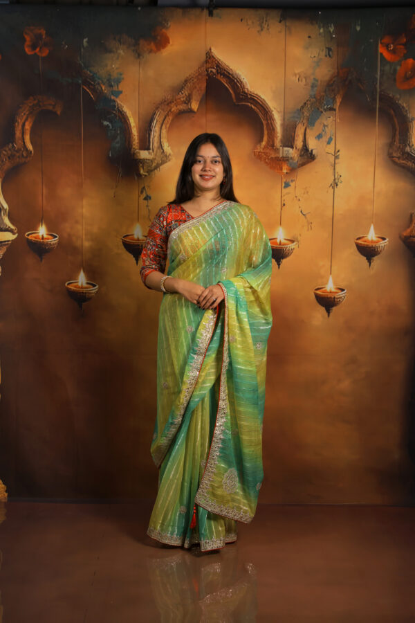 Chiffon Leheriya Saree