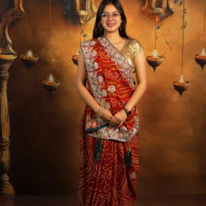 Gaji Silk Bandhej Saree