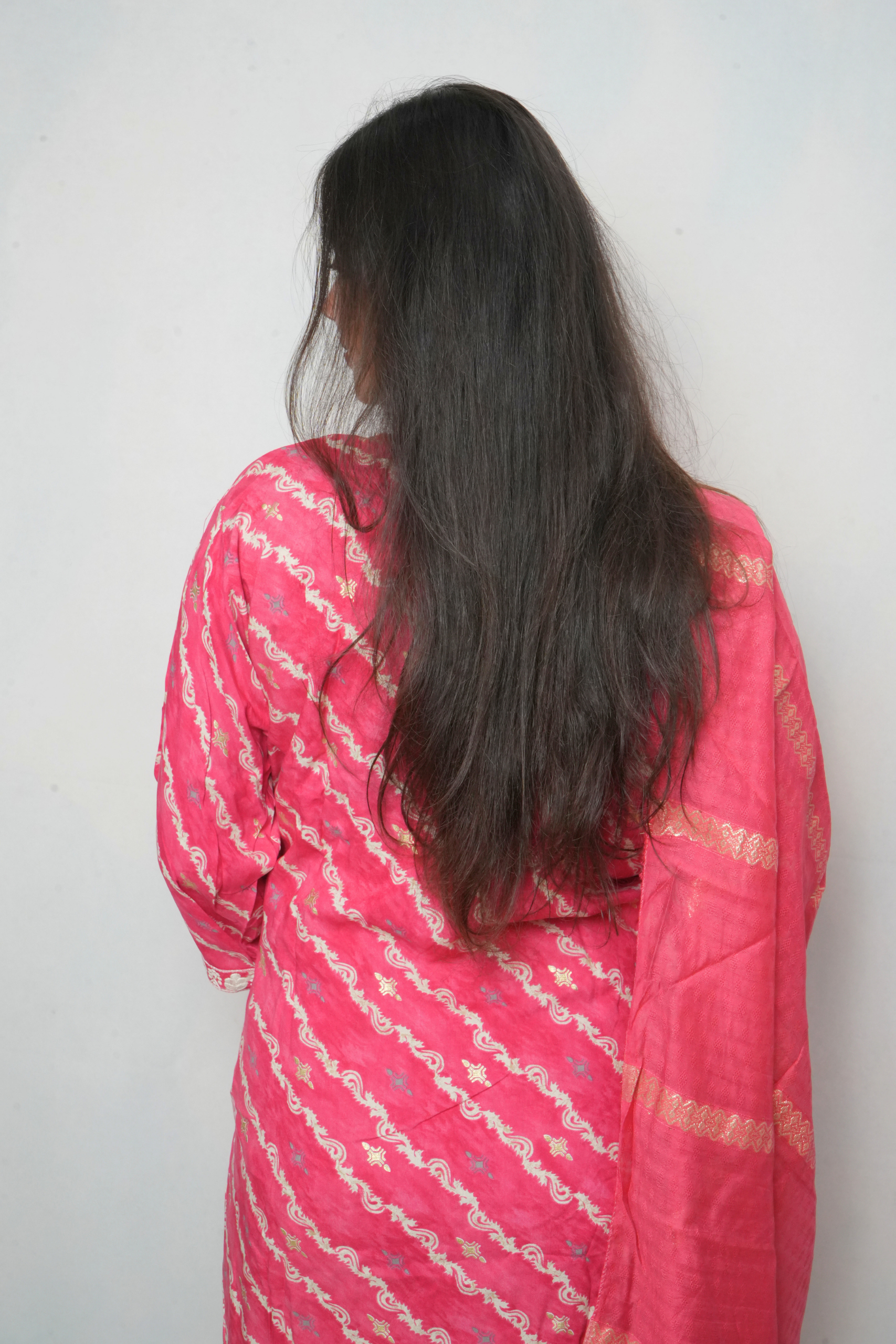 Pink Printed Ethnic Kurta Set with Dupatta - Image 6
